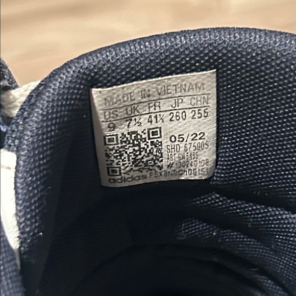 Adidas White and Navy High-Top Sneakers - Picture 5 of 7